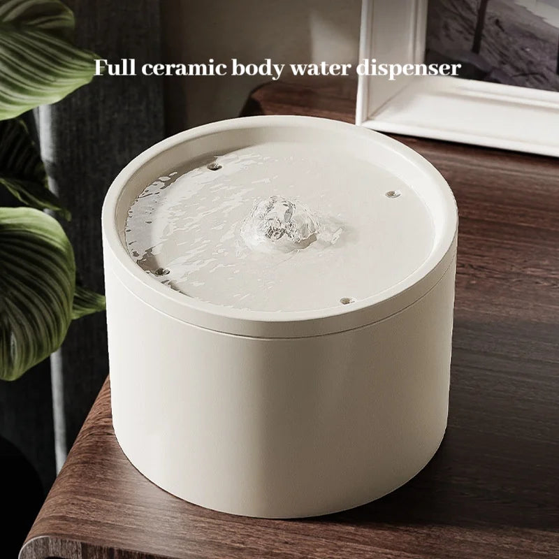 Pet Supplies Cat Automatic Water Dispenser Flow Silent Circulation Filter Ceramic Water Feeder Large Capacity Removable Washable