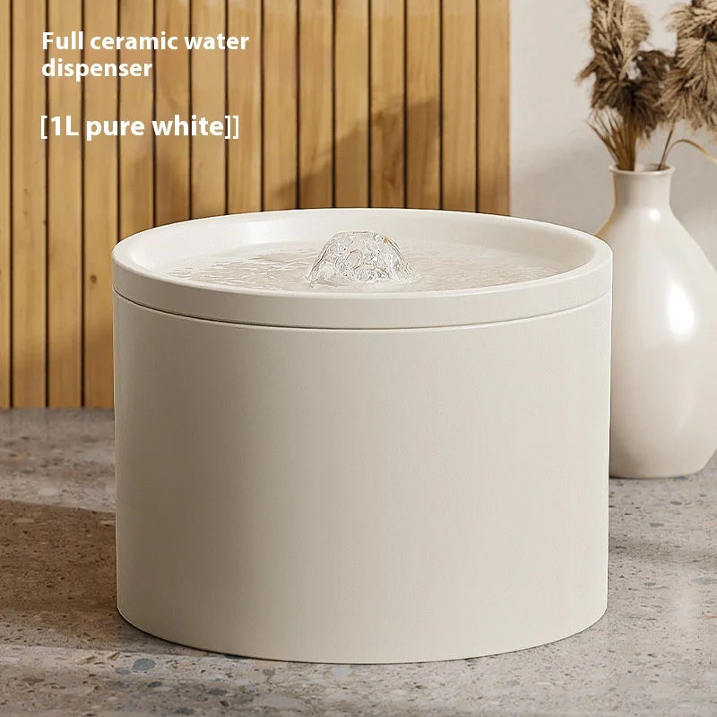 Pet Supplies Cat Automatic Water Dispenser Flow Silent Circulation Filter Ceramic Water Feeder Large Capacity Removable Washable